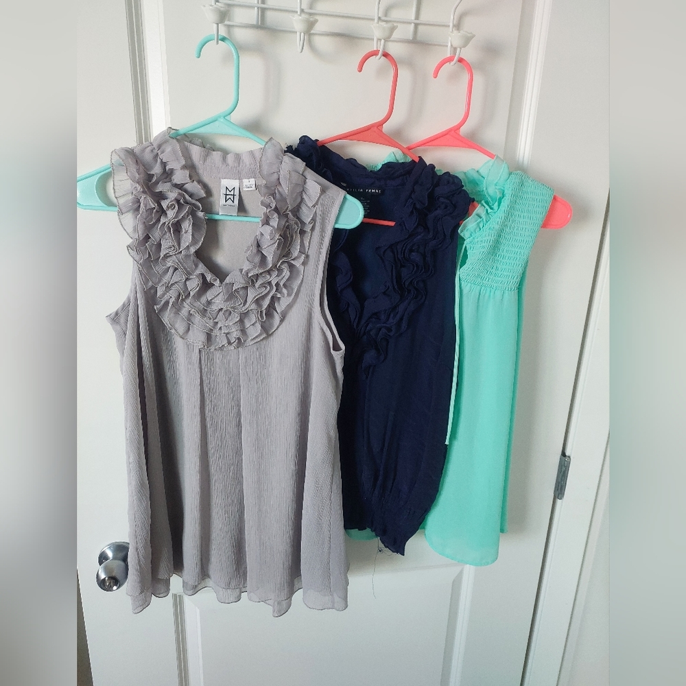 Ruffled Blouses ~ Lot of 3!